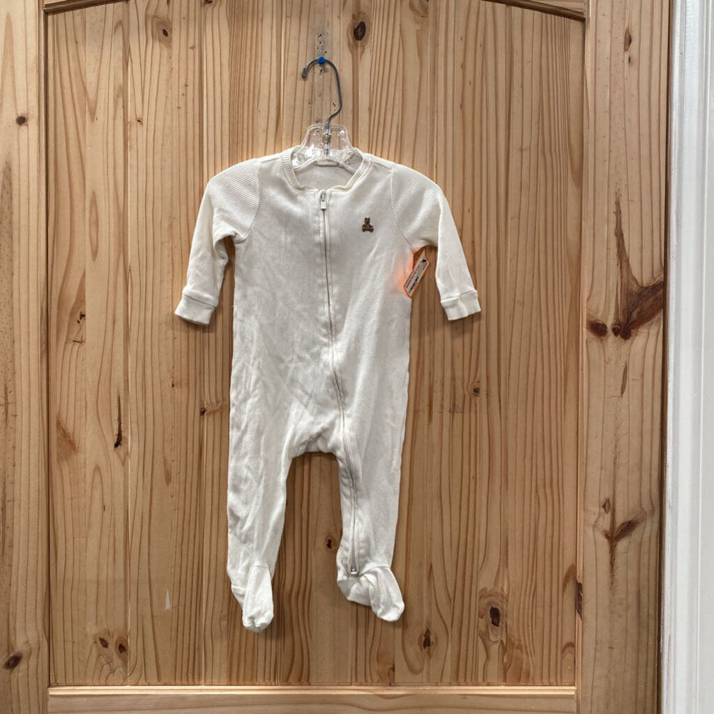 BOYS BABY GAP IVORY LS SLEEPER 6/9M