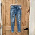 WOMENS AMERICAN EAGLE LT DENIM DIST. JEANS 0 SHORT