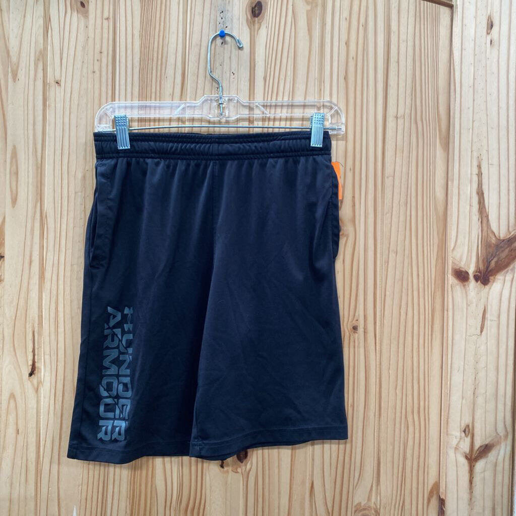 BOYS UNDER ARMOUR BLK/CHARCOAL SHORTS YLG 12