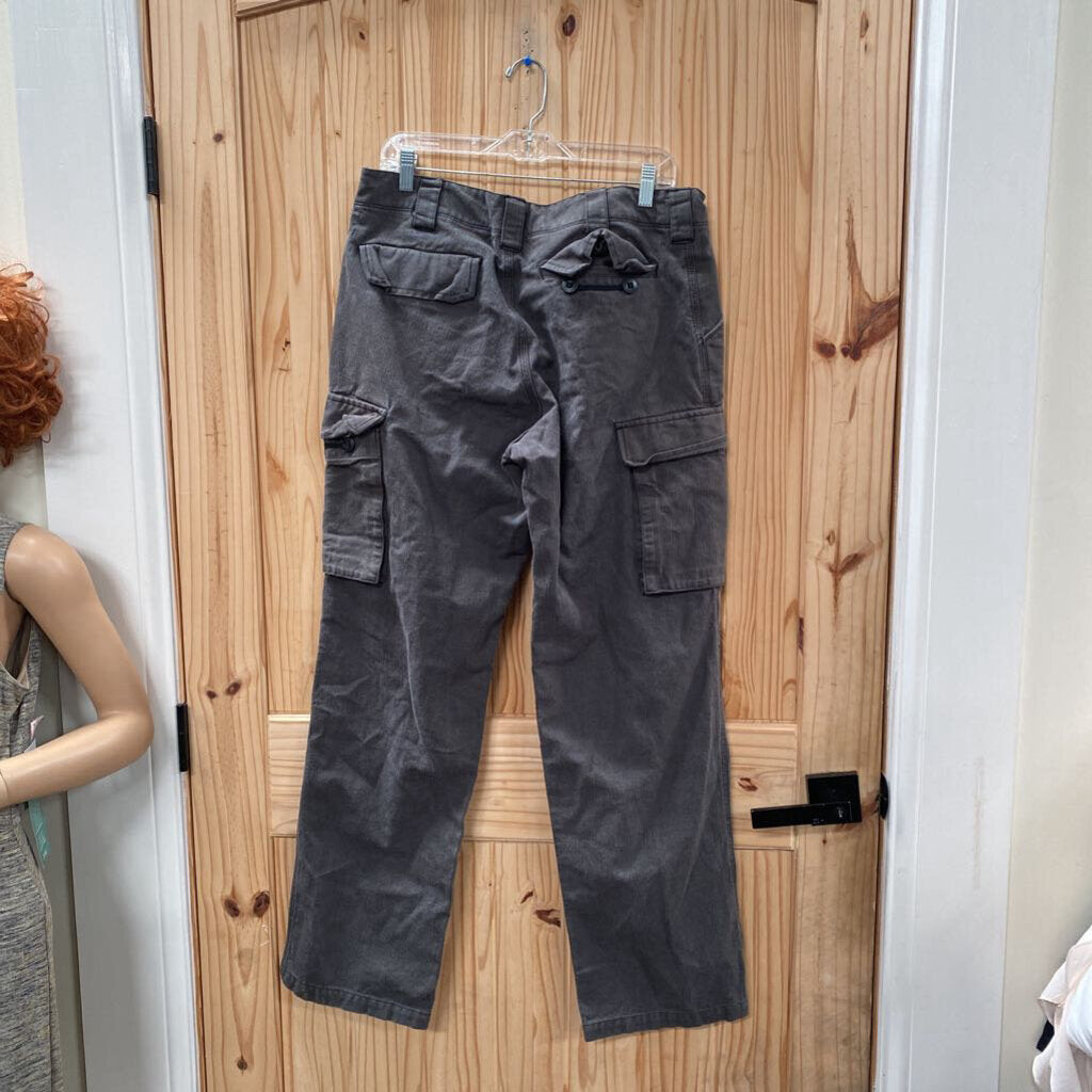 MENS CHARCOAL CARGO PANTS 34X34