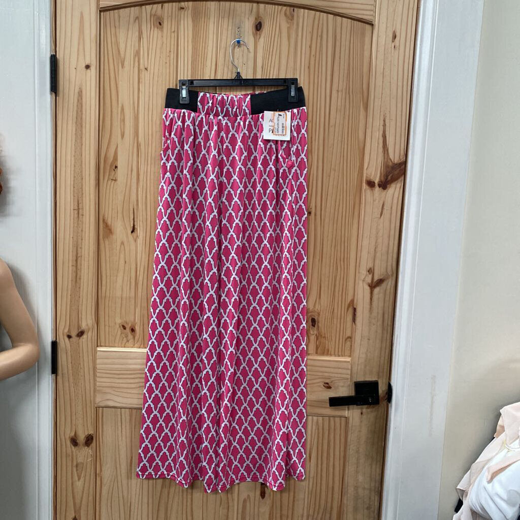 WOMENS ACCENT CASUAL PANTS PINK/WHITE ONE SIZE NWT