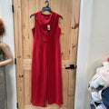 WOMENS BANANA REPUBLIC RED SL ROMPER 10 NWT