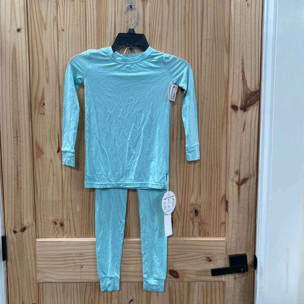 GIRLS LITTLE SLEEPIES 2PC PAJAMA SET AQUA 7/8 NWT