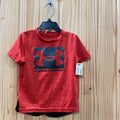 BOYS UNDER ARMOUR 2PC SET RED/BLK 3T