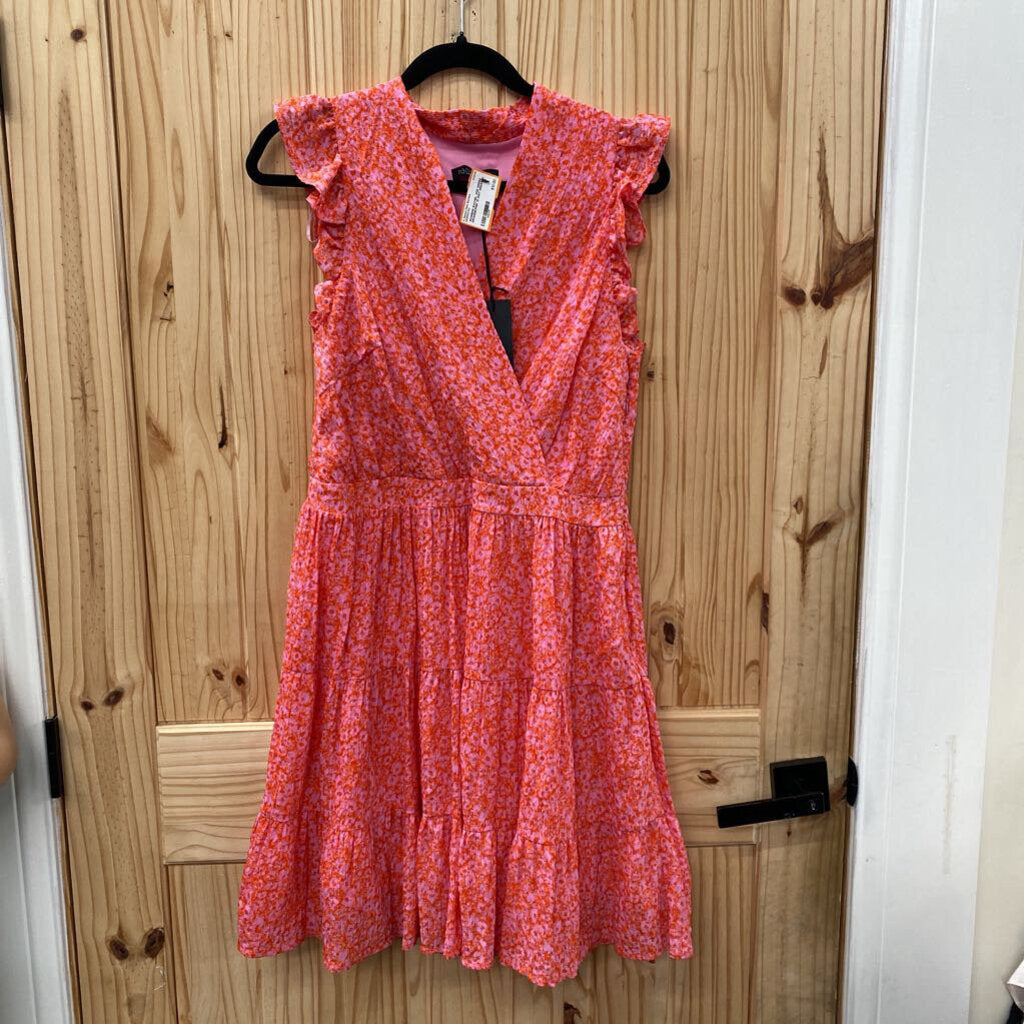 WOMENS RACHEL ZOE DRESS ORANGE/PINK 10 NWT