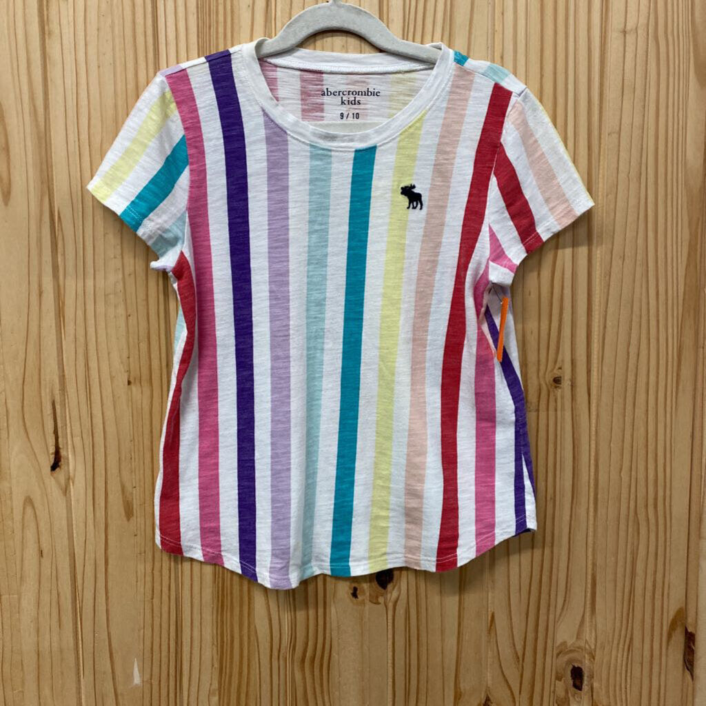 GIRLS ABERCROMBIE KIDS MULTI COLOR STRIPE SHIRT 9/10