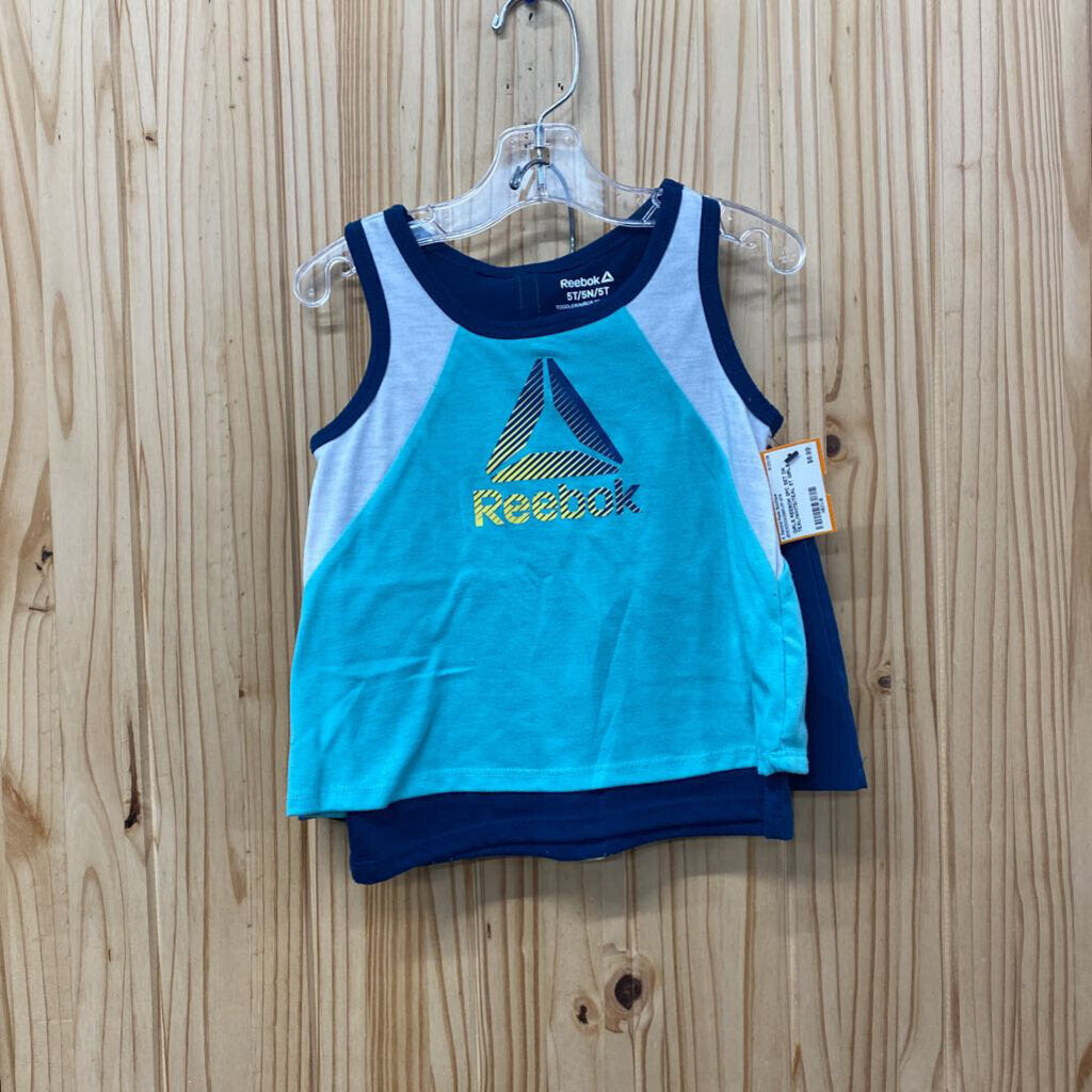 GIRLS REEBOK 2PC SET DK TEAL/WHITE/TEAL 5T