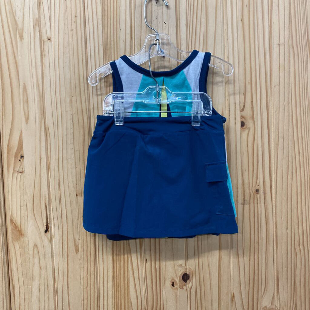 GIRLS REEBOK 2PC SET DK TEAL/WHITE/TEAL 5T