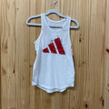 GIRLS ADIDAS TANK RED/WHITE 6 NWT