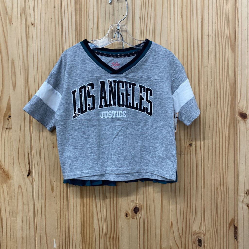 GIRLS JUSTICE LOS ANGELES 2PC SET GREY/BLK/DK GREEN XS 5/6
