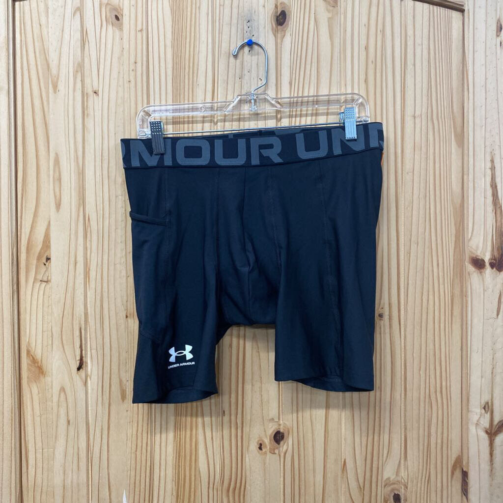 MENS XL UNDER ARMOUR COMPRESSION SHORTS BLK/WHITE NWOT