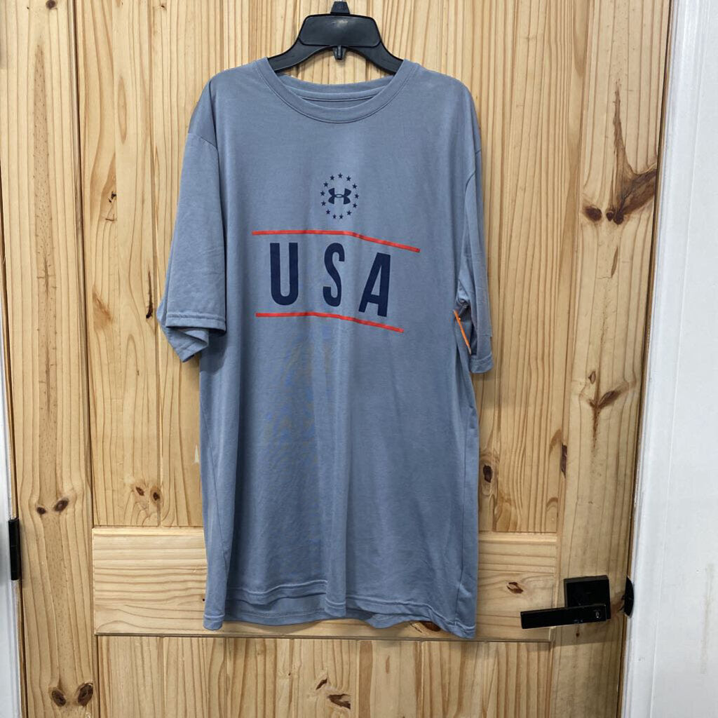 MENS UNDER ARMOUR USA GREY XL
