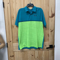 MENS XL UNDER ARMOUR POLO LIME GREEN/DK TEAL
