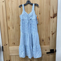 GIRLS CAT & JACK LT BLUE/WHITE STRIPE SL DRESS M 8 NWT