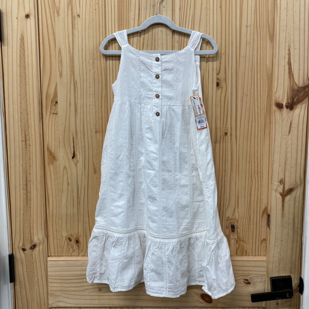 GIRLS CAT & JACK SL WHITE DRESS S 6/7 NWT