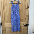 GIRLS PAISLEY LOVE LT BLUE FLORAL SL ROMPER 7
