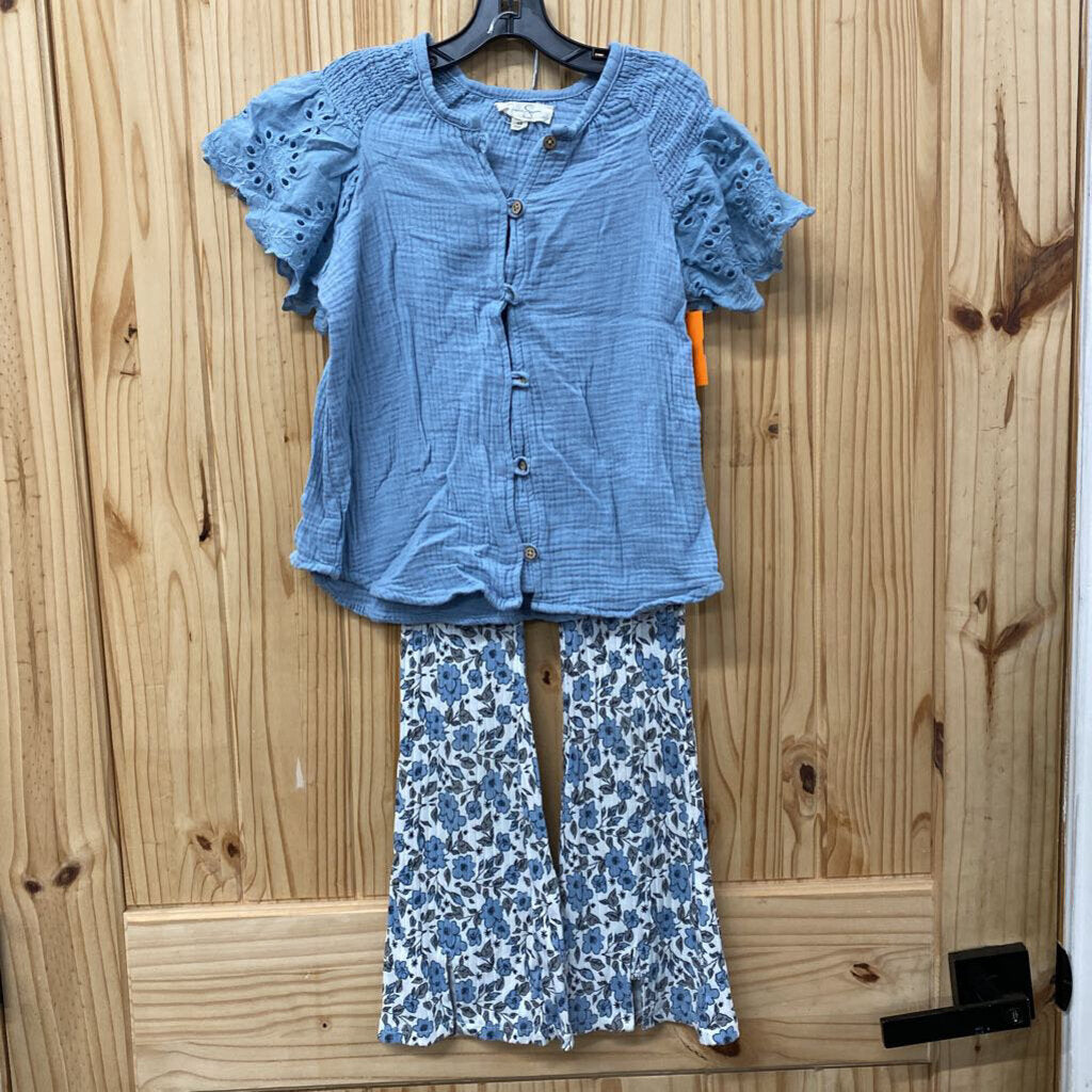 GIRLS JESSICA SIMPSON 2PC SET TEAL/FLORAL 6