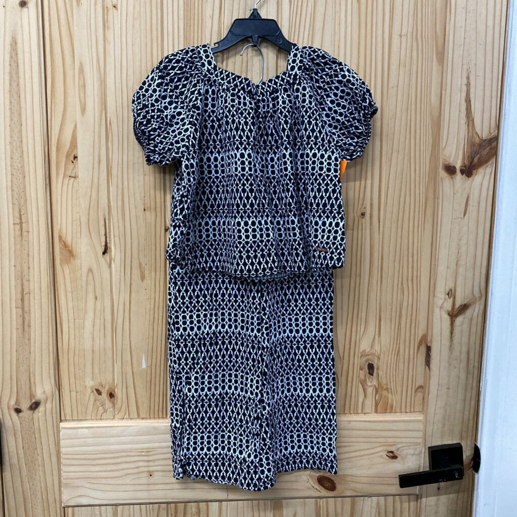 GIRLS TAHARI 2PC SET BLK/WHITE 6