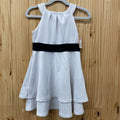 GIRLS CALVIN KLEIN WHITE/BLK SL CASUAL DRESS S 5