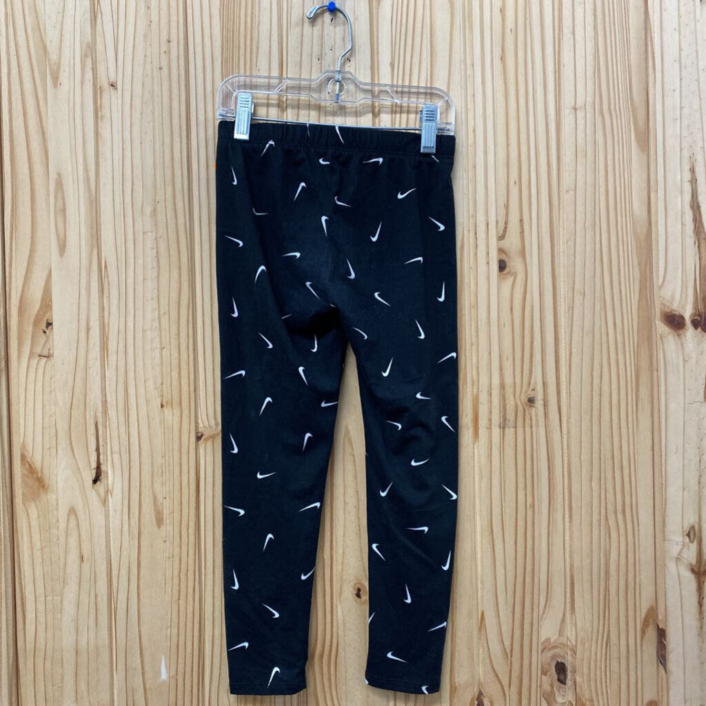 GIRLS NIKE LEGGINGS BLK/WHITE/PINK 6