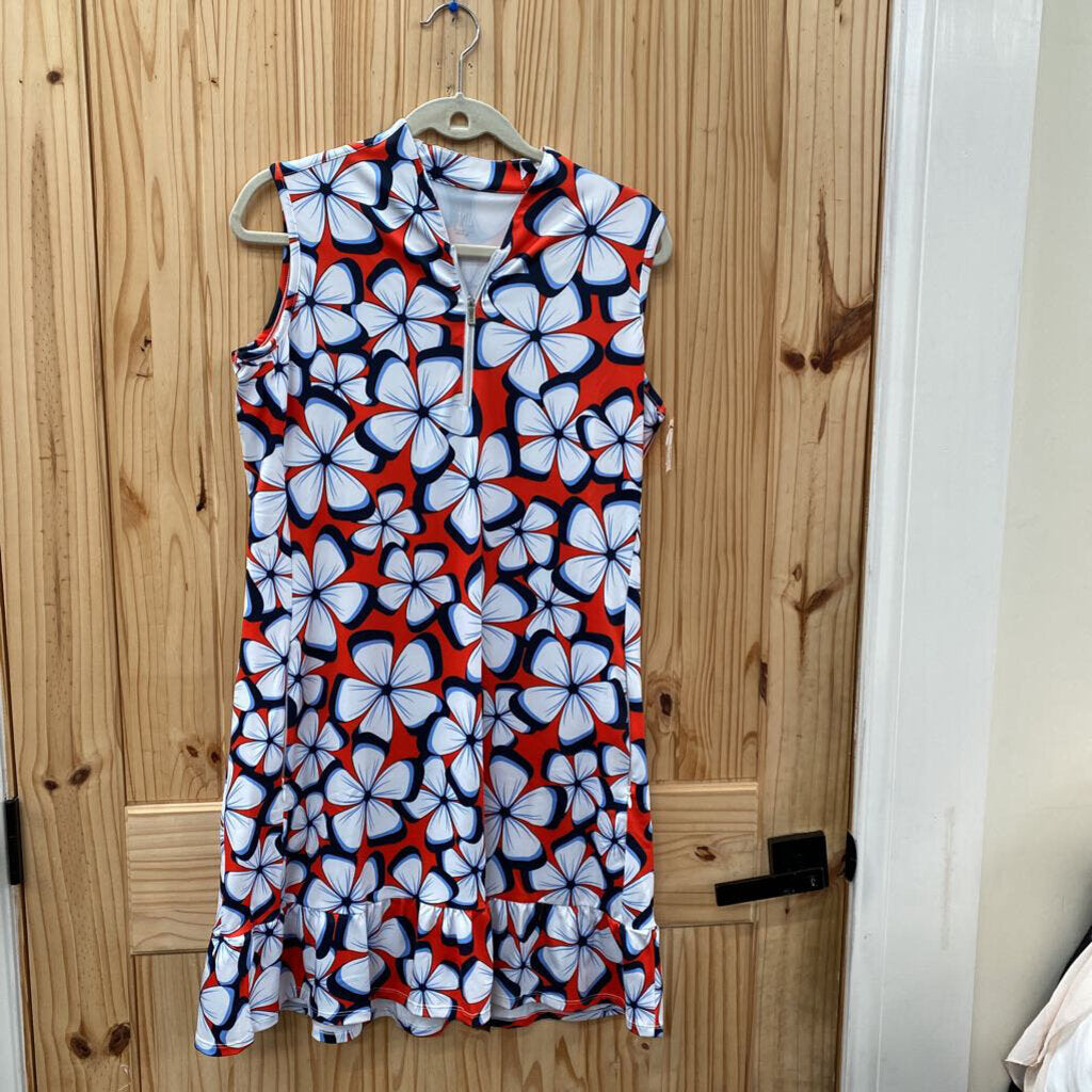 WOMENS TAIL DRESS SL RED/WHITE/BLUE L