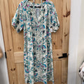 WOMENS THE LOFT CASUAL DRESS LT TAN/TURQUOISE/PURPLE XL