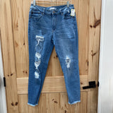 WOMENS KANCAN LT DENIM DIST. JEANS 30