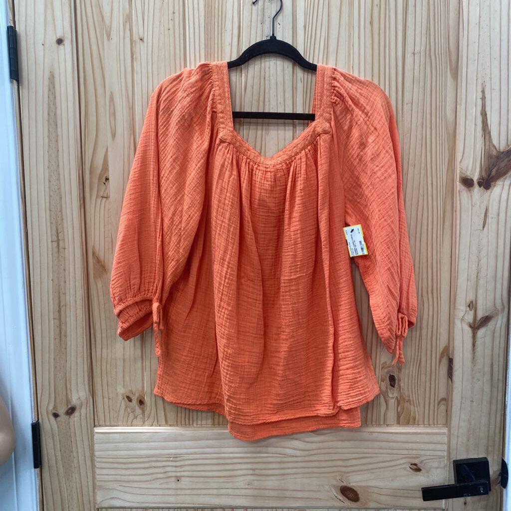 WOMENS LAUREN CONRAD ORANGE TOP L