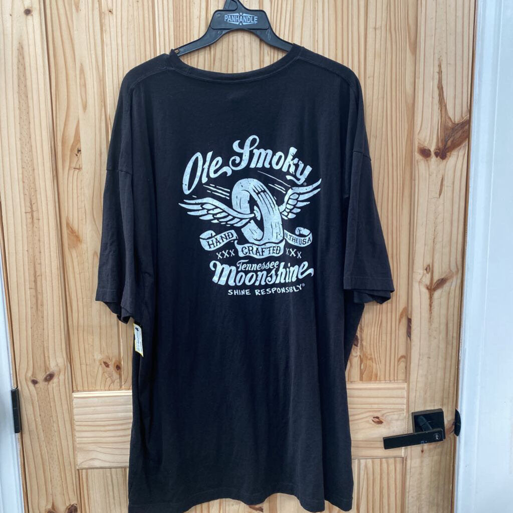 MENS OLE SMOKY BLK/WHITE T-SHIRT 5XL
