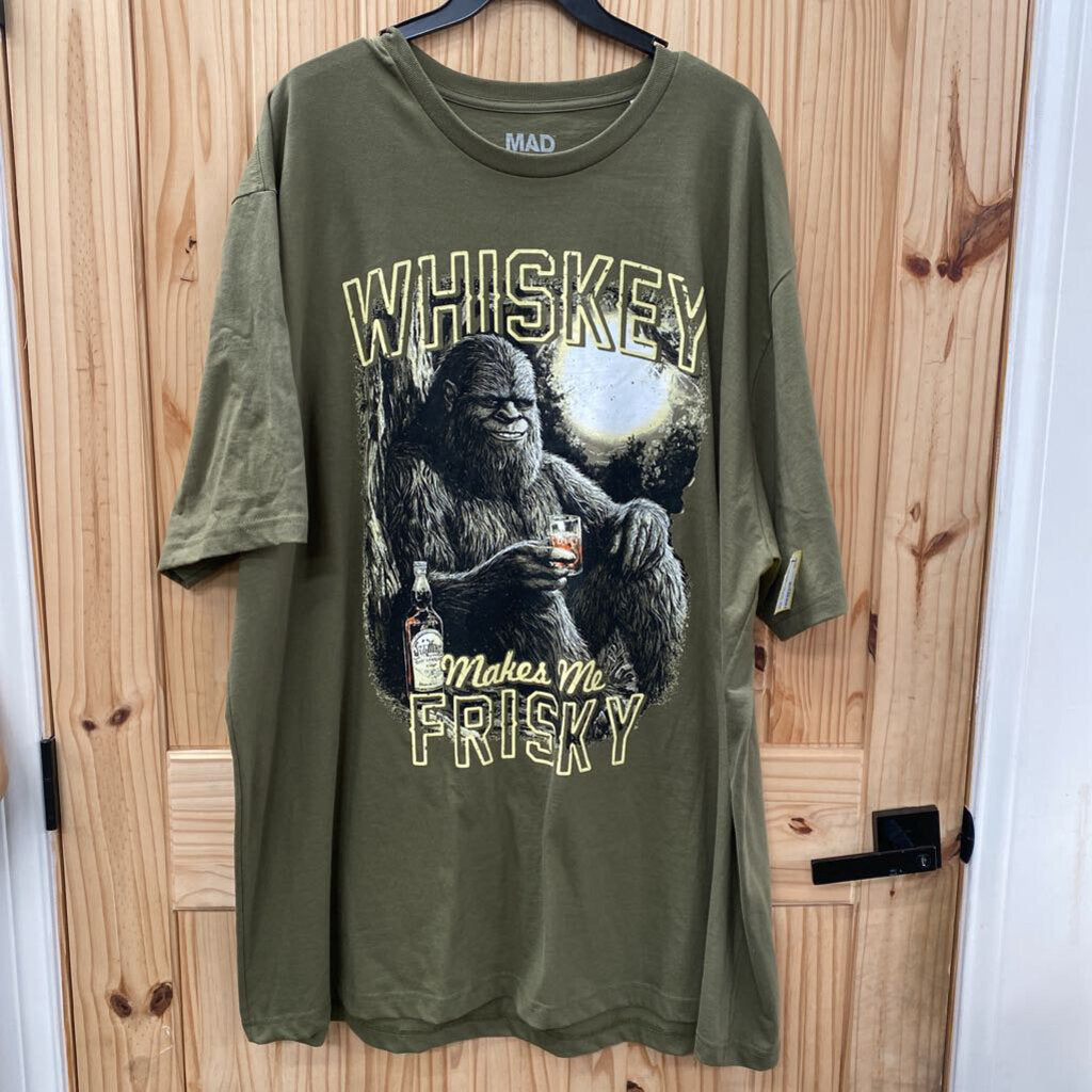 MENS WHISKEY OLIVE GREEN T-SHIRT 4XLT NWT