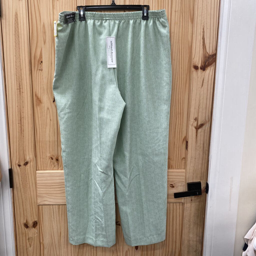 WOMENS ALFRED DUNNER LT GREEN PANTS 16 NWT