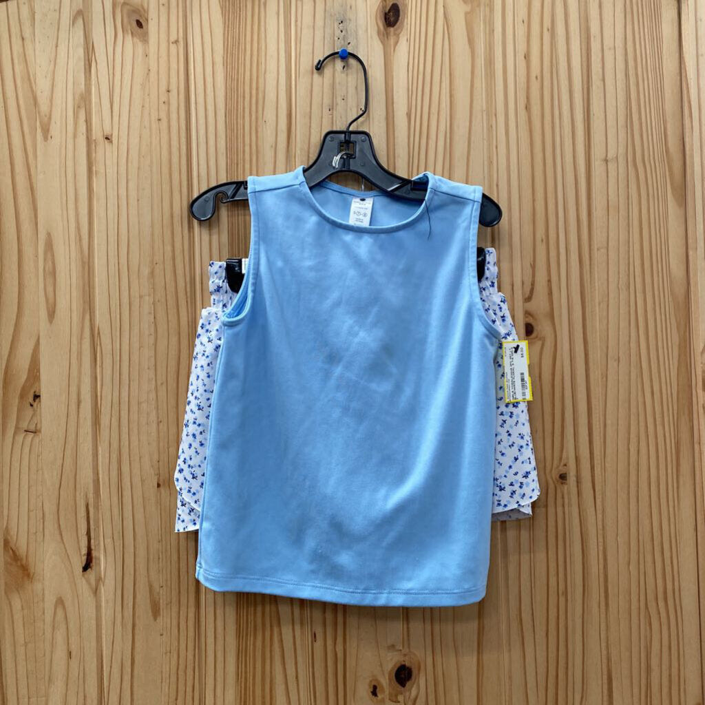 GIRLS YOGALICIOUS 2PC SET LT BLUE/WHITE FLORAL S 7/8