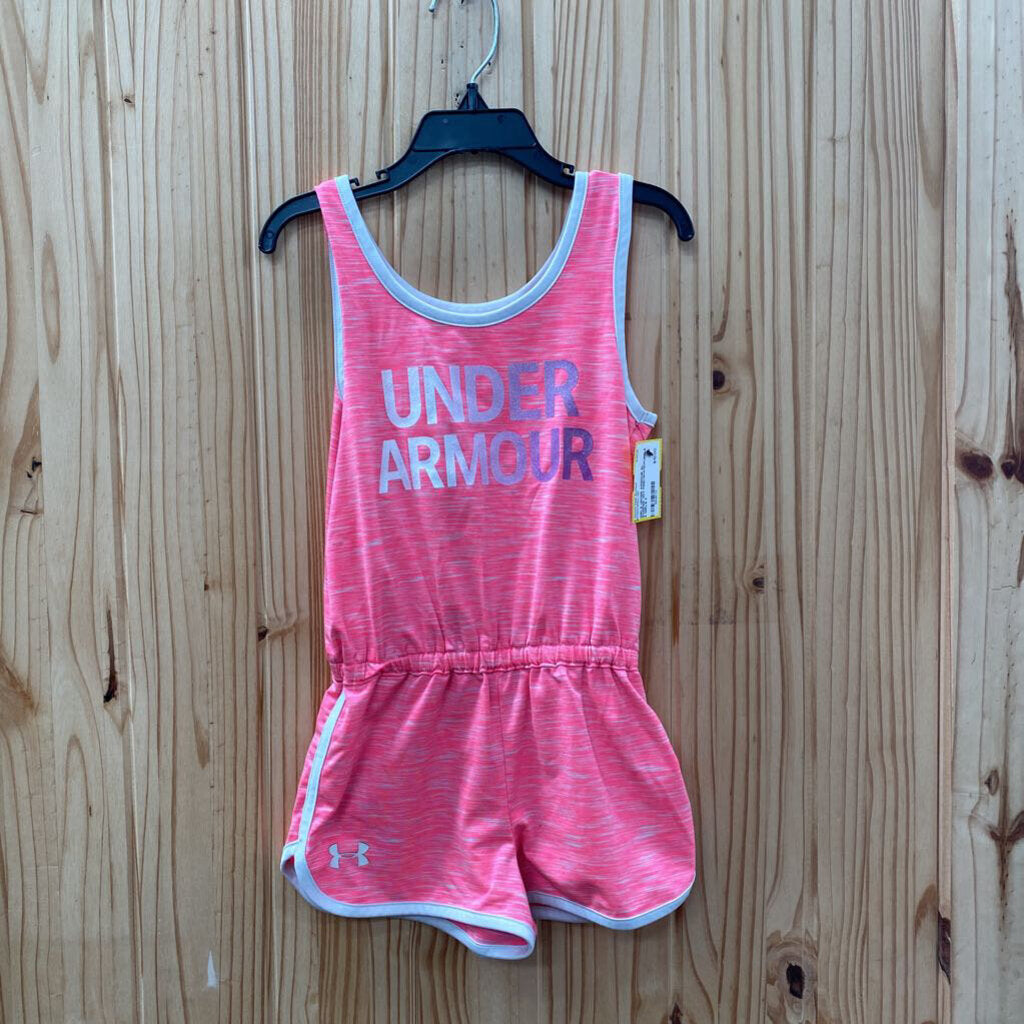 GIRLS UNDER ARMOUR SL ROMPER HOT PINK/WHITE/PURPLE 5