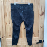 WOMENS DANSKIN LEGGINGS EMERALD GREEN/BLK XL