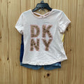 GIRLS DKNY 2PC SET PINK/DENIM/ROSE GOLD 5