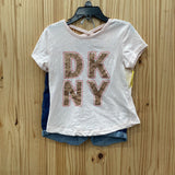 GIRLS DKNY 2PC SET PINK/DENIM/ROSE GOLD 5