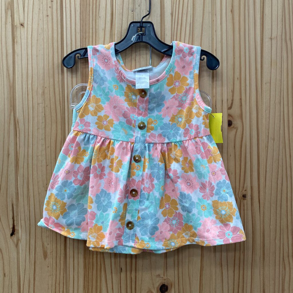 GIRLS NICOLE MILLER 2PC SET AQUA/PINK FLORAL 6