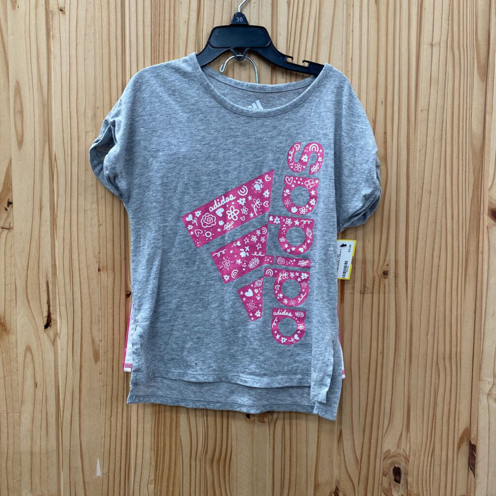 GIRLS ADIDAS 2PC SET GREY/PINK/WHITE 5