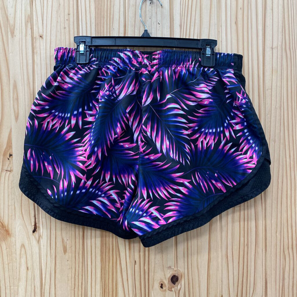 WOMENS ATHLETIC WORKS SHORTS BLK/PINK/PURPLE L