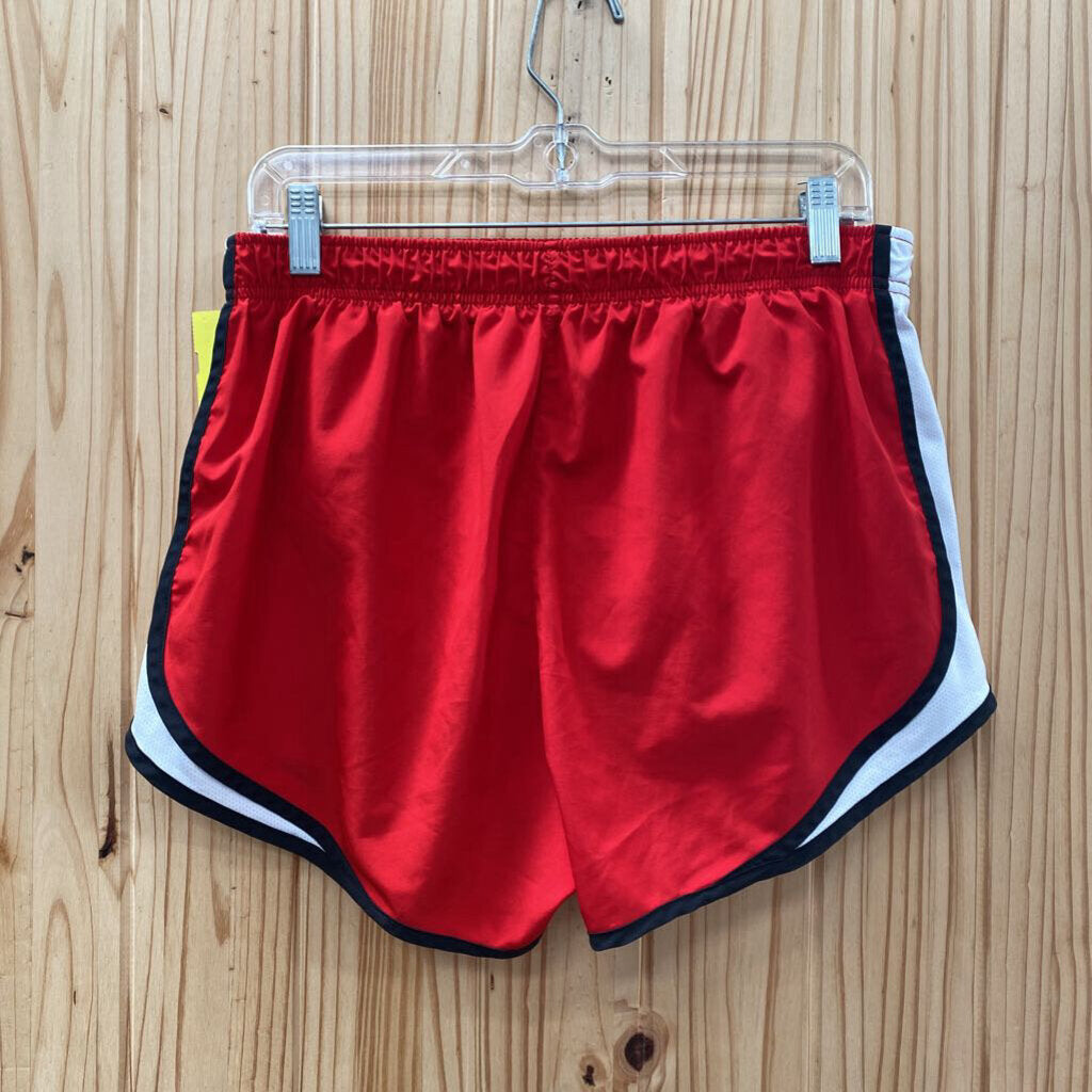 WOMENS NIKE SHORTS RED/WHITE/BLK L
