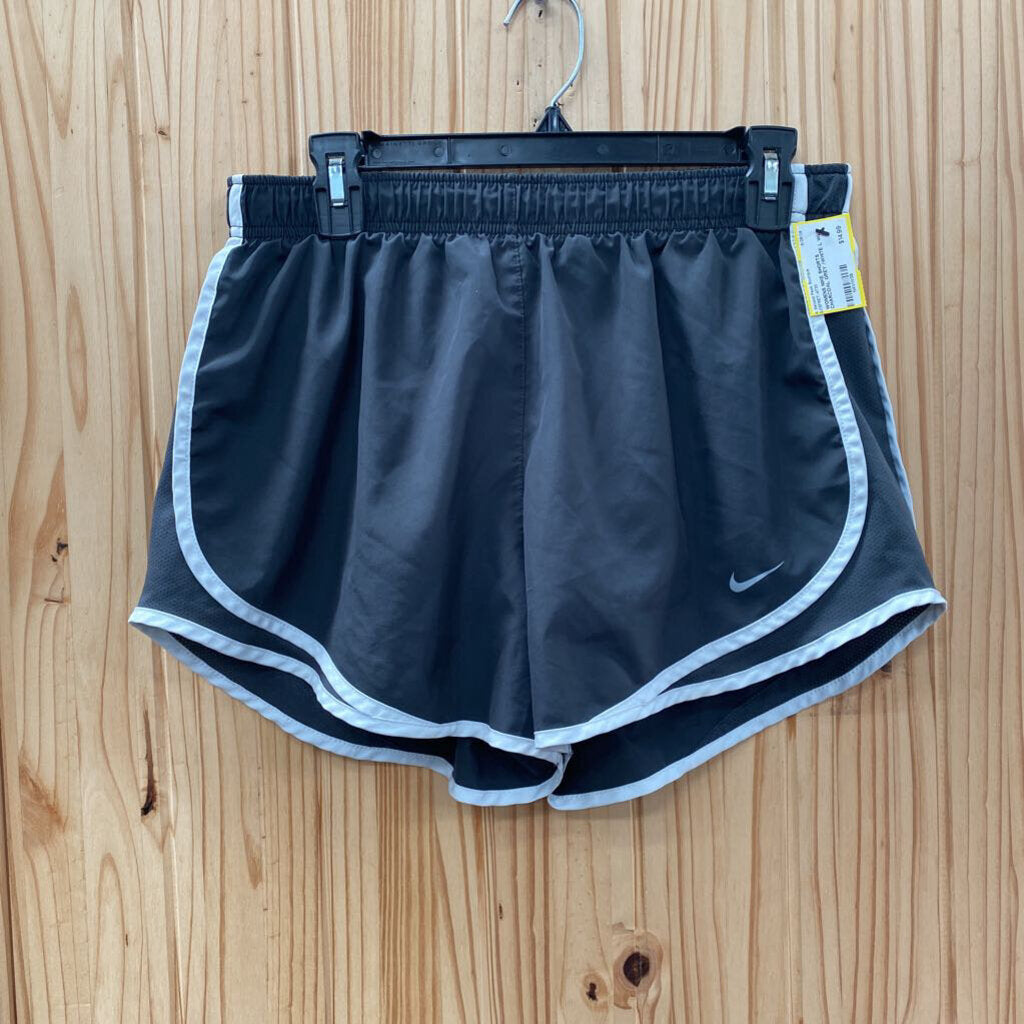 WOMENS NIKE SHORTS CHARCOAL GREY /WHITE L