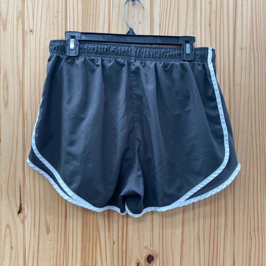 WOMENS NIKE SHORTS CHARCOAL GREY /WHITE L