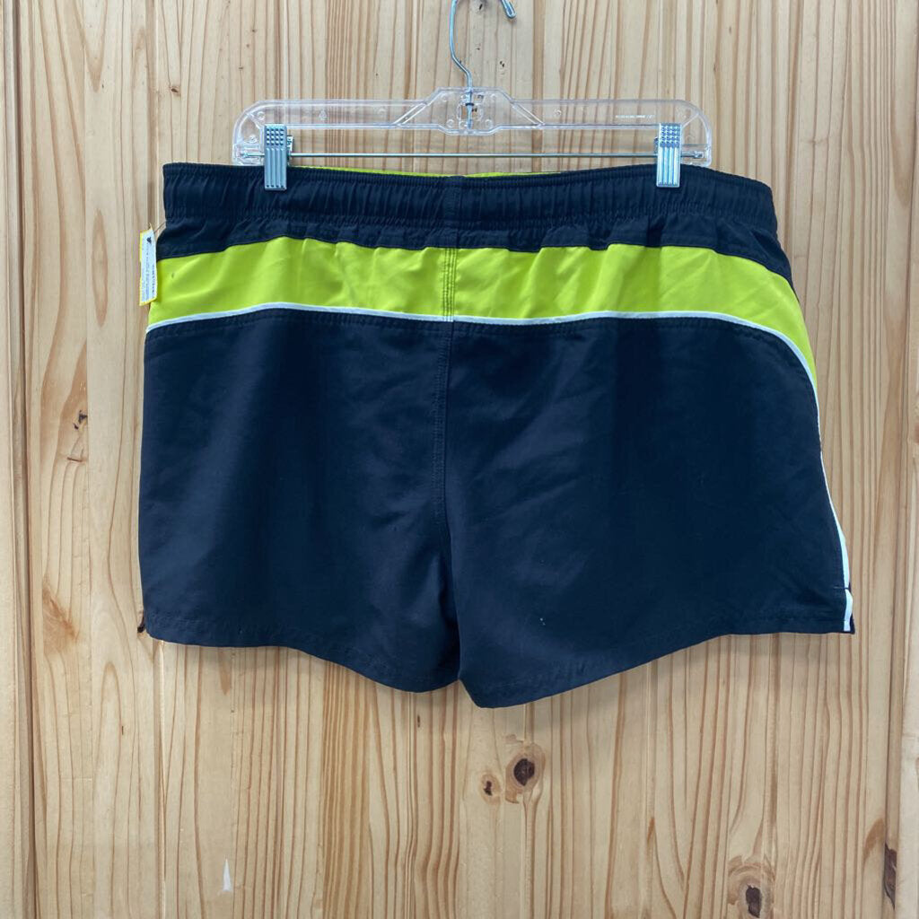 WOMENS NIKE SHORTS BLK/LIME GREEN/WHITE L