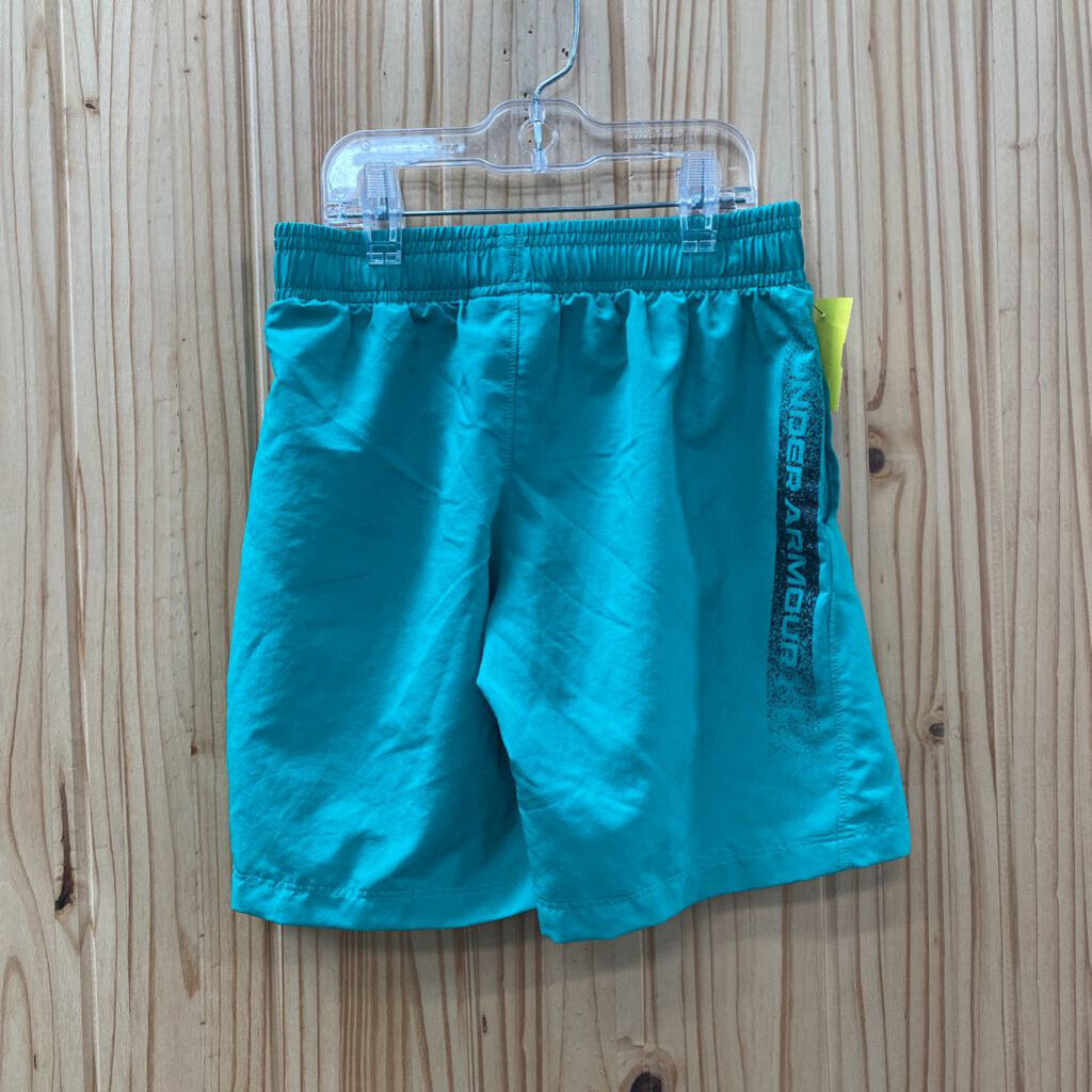 BOYS UNDER ARMOUR SHORTS AQUA GREEN/BLK YSM 8