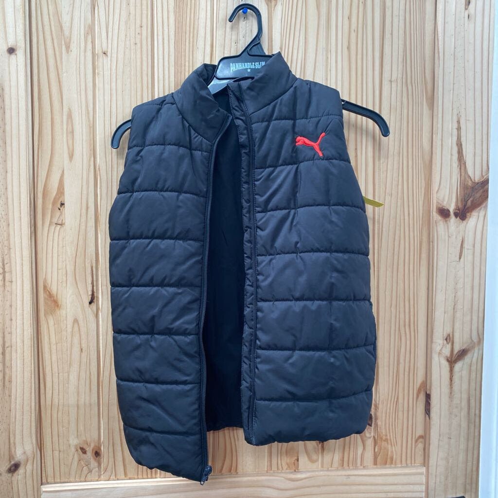 BOYS PUMA VEST BLK/RED M 10/12