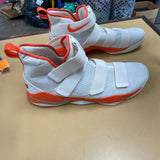 MENS LEBRON JAMES SHOES ORANGE/WHITE 16