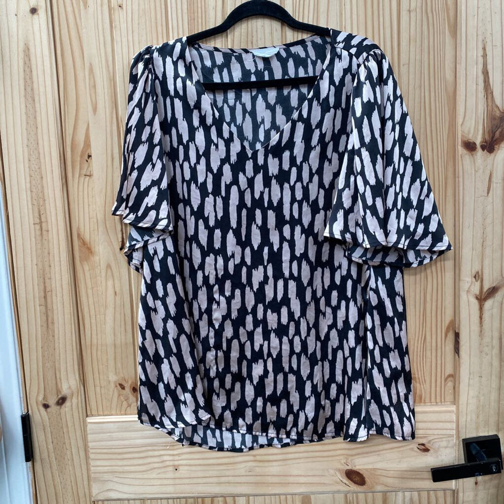 WOMENS ANDREE MAUVE/BLK SILK TOP 1X