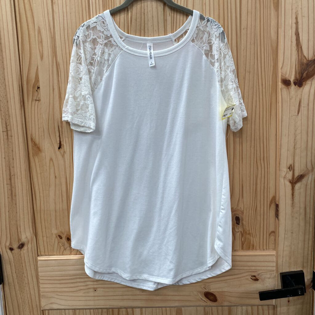 WOMENS ZENANA WHITE TOP L