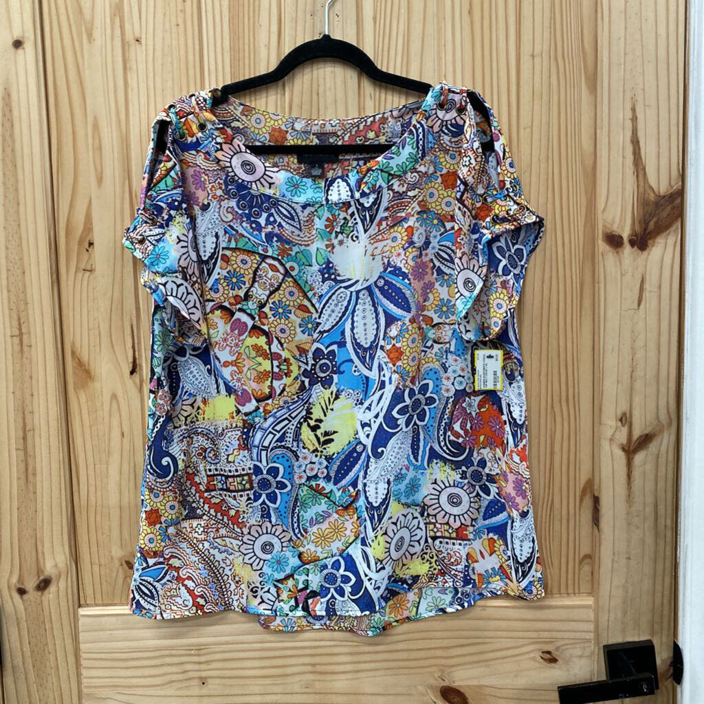 WOMENS INVESTMENTS CASUAL TOP MULTI COLOR L