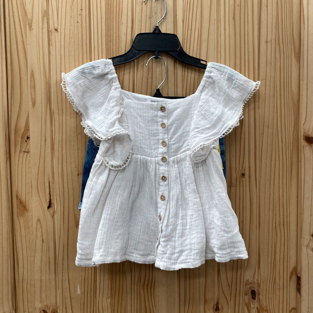 GIRLS HAUTE HIPPIE 2PC SET WHITE/DENIM M 7/8